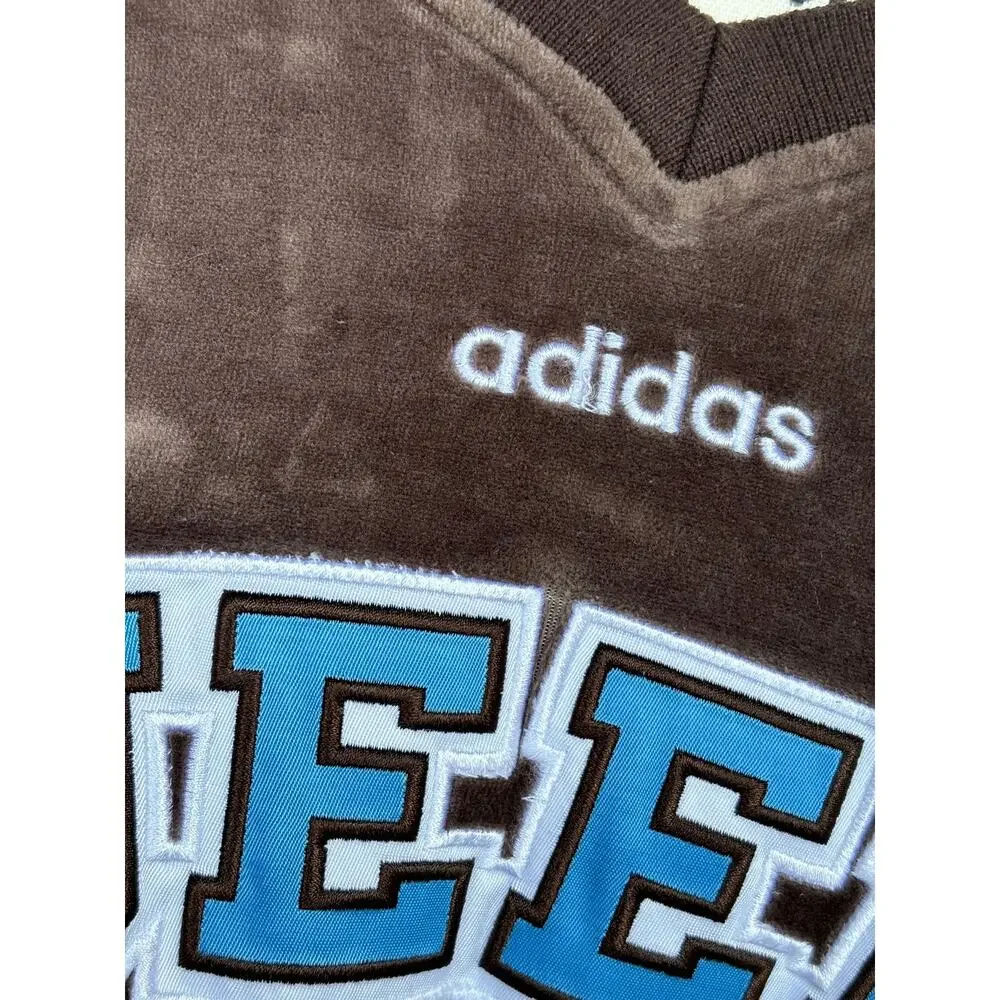 vintage Velour patchwork adidas jersey queens brown - Picture 3 of 6